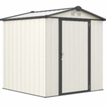 6 x 5 Ezee Steel Storage Shed Kit Cream Charcoal